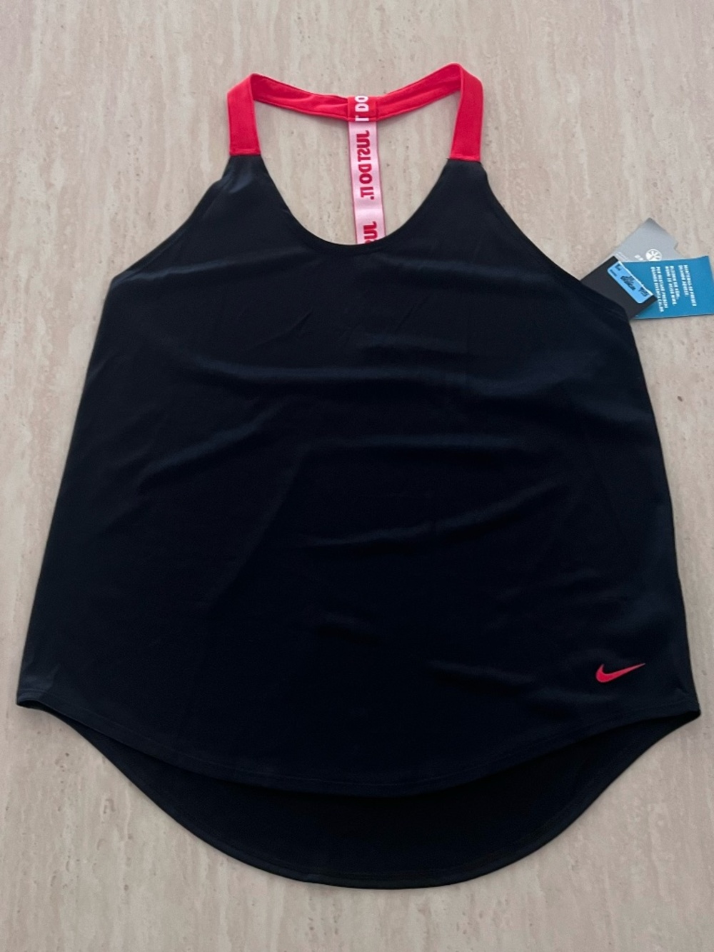 NWT Nike Dri-Fit Black and Red Work out Tank Top Size MEDIUM